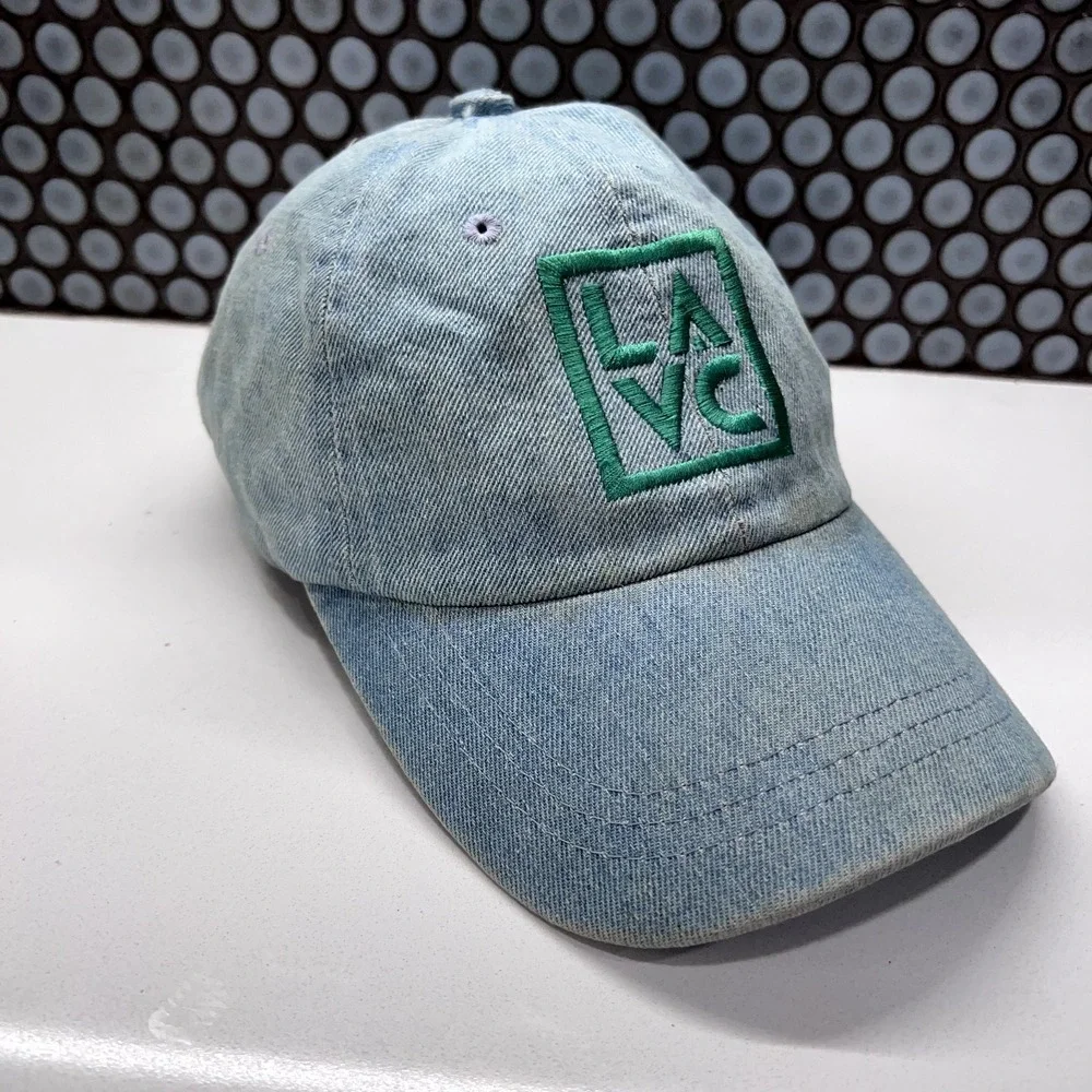 LA VC Hat Cap Strap Back‎ Blue Green Spell Out Patch Adjustable Hat Dad